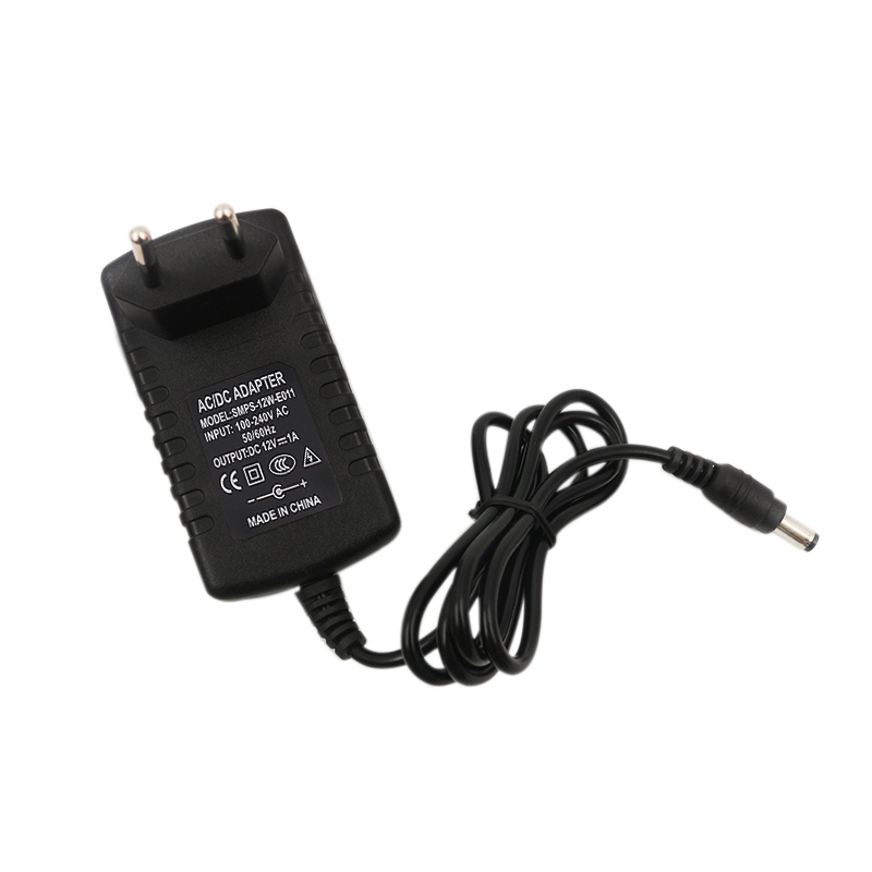 12V 1A AC/DC Power Adapter with EU Plug – 12W Wall-Mounted Power Supply, CE, FCC, ROHS, SAA Certified