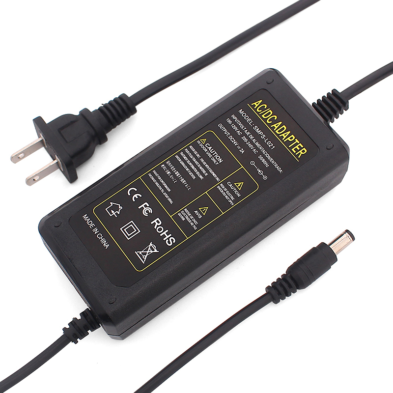 24V 2A AC/DC Desktop Power Adapter with 5.5x2.5mm DC Connector – Fast Delivery and CE, FCC, ROHS, SAA Certified