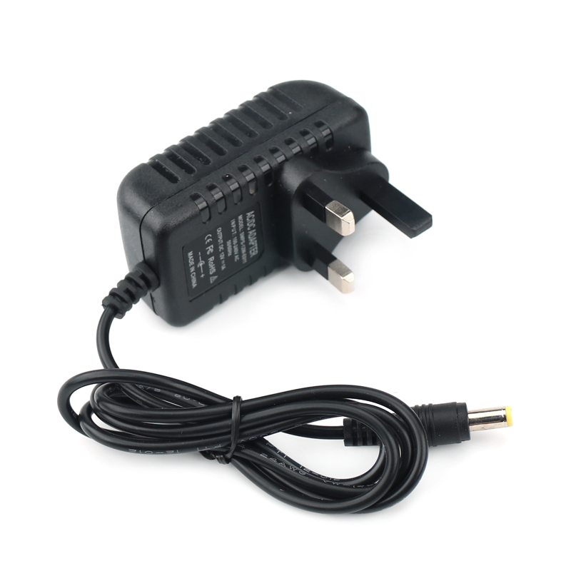 12V 2A AC/DC Power Adapter with UK Plug – Short Circuit Protection, 5.5x2.1mm Connector, CE, FCC, RO