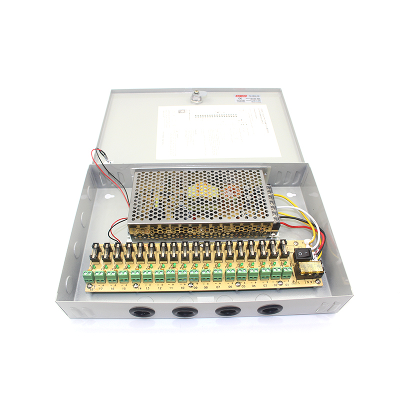 18-Port 12V 20A CCTV Power Supply Box – Secure and Stable Power Solution with PTC Protection